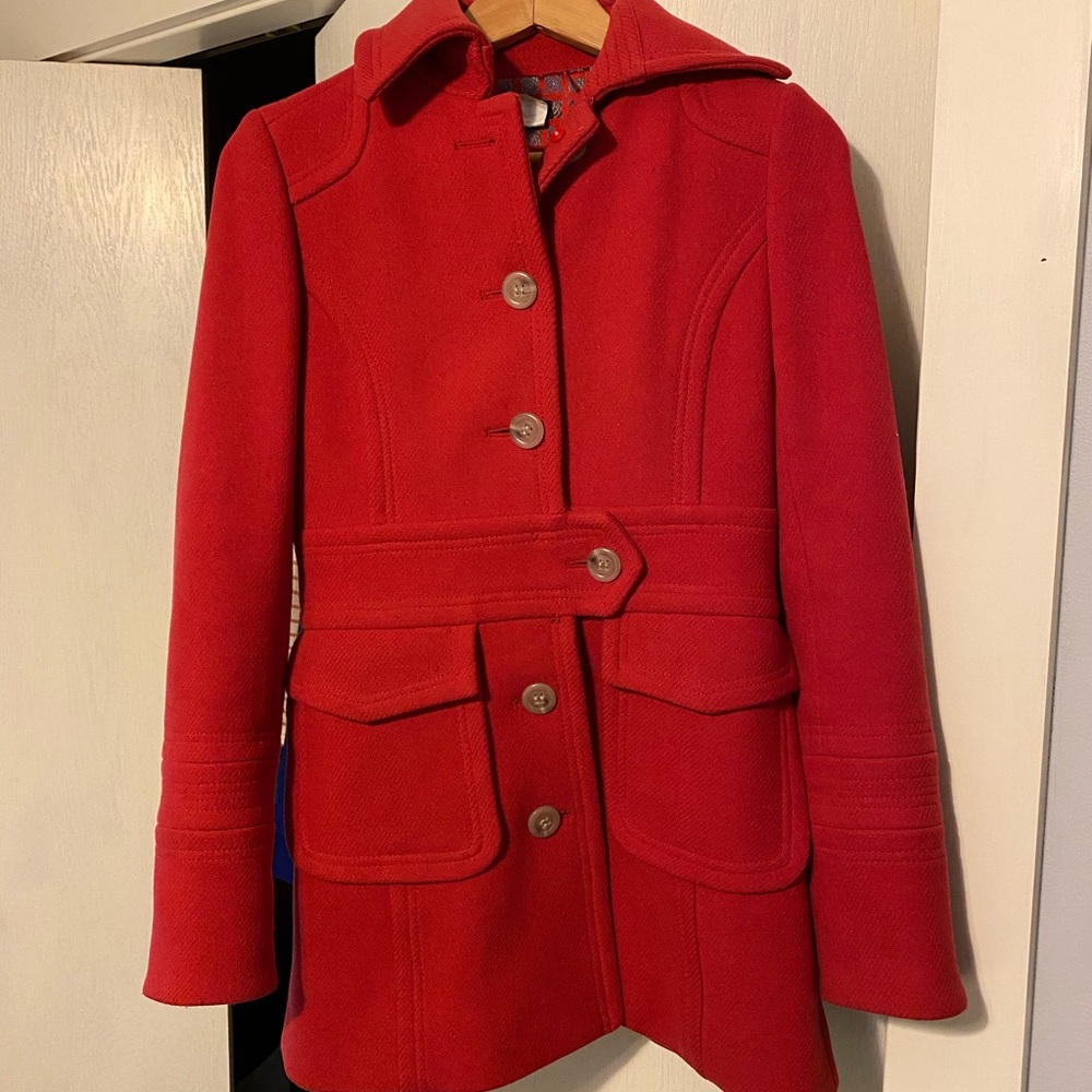 J. Crew wool red winter coat